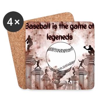 Legendäre Baseball-Illustration mit Säulenmotiv - Untersetzer (4er-Set) - Weiß - Vorne