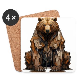 Bear Guardian. Graffiti-style strength. - Coasters (set of 4) - white - Front