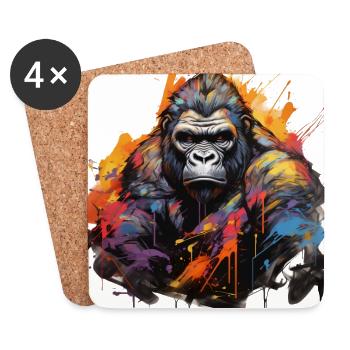 Stoic Gorilla. Graffiti-style wisdom. - Coasters (set of 4) - white - Front