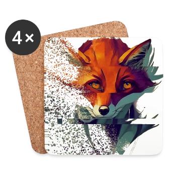 Fuchs Art - Untersetzer (4er-Set) - Weiß - Vorne