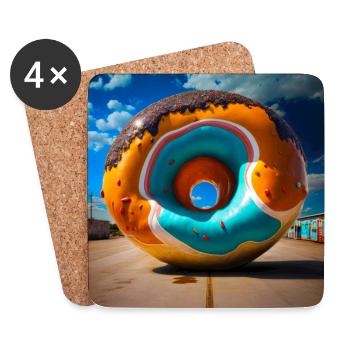 Mega Donut 01 - Untersetzer (4er-Set) - Weiß - Vorne