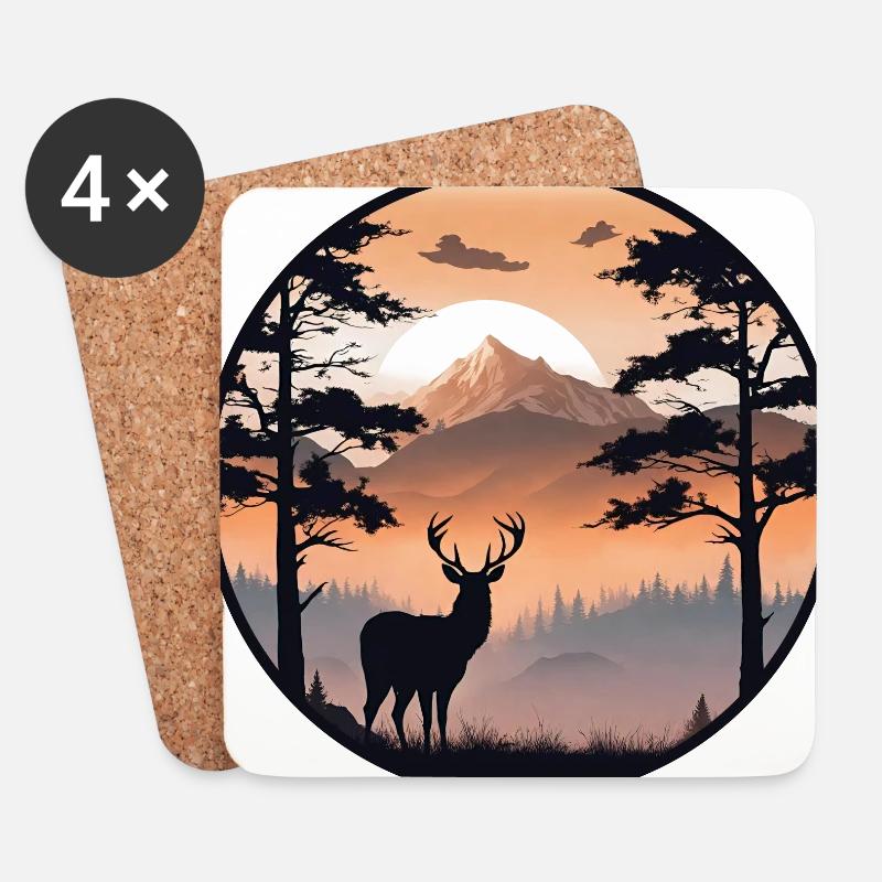 Die Natur ruft - Untersetzer (4er-Set) - Weiß