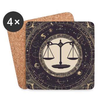 Zodiac Libra - Untersetzer (4er-Set) - Weiß - Vorne
