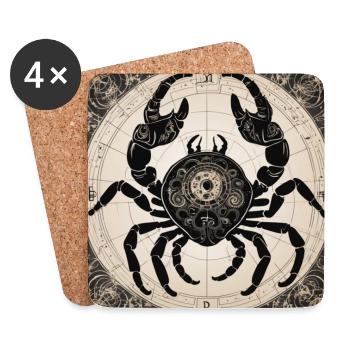 Zodiac Cancer - Untersetzer (4er-Set) - Weiß - Vorne