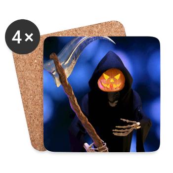 The Grim Reaper for Halloween - Coasters (set of 4) - white - Front