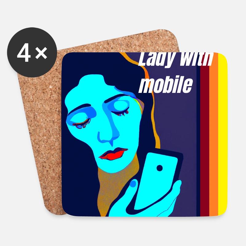 Madonna mit Handy - Untersetzer (4er-Set) - Weiß