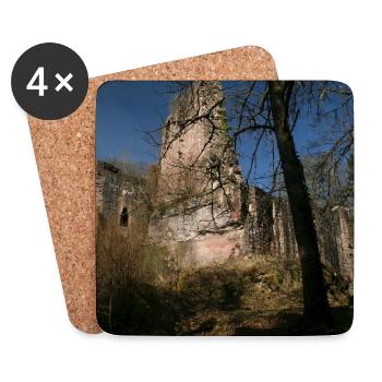 Mystical castle ruins Waldeck (Northern Black Forest) - Coasters (set of 4) - white - Front