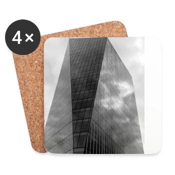 Urban Skyline Reflections - Untersetzer (4er-Set) - Weiß - Vorne