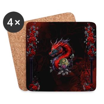 Wunderbarer chinesischer Drache - Untersetzer (4er-Set) - Weiß - Vorne