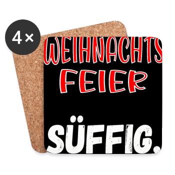WEIHNACHTSFEIER KOLLEGEN - SÜFFIG SPRÜCHE - Untersetzer (4er-Set) - Weiß - Vorne