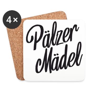 Pälzer Mädel Pfälzerin Pfalz Heimat Liebe Dialekt - Untersetzer (4er-Set) - Weiß - Vorne