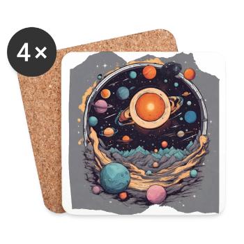 Celestial Harmony Solar System Sun Planets Space - Coasters (set of 4) - white - Front
