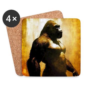 Gorilla 03 - Untersetzer (4er-Set) - Weiß - Vorne