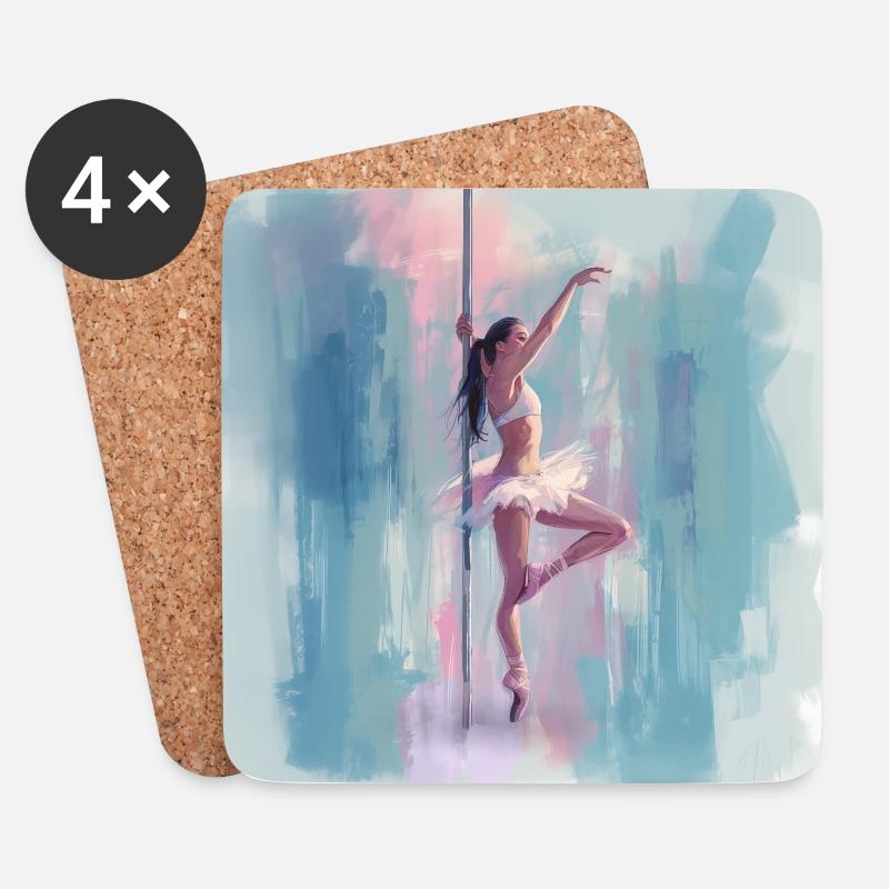 Guache Pole Pirouette - Untersetzer (4er-Set) - Weiß