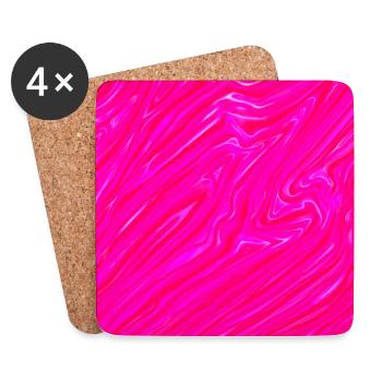rose rosé - Dessous de verre (lot de 4) - blanc - Devant