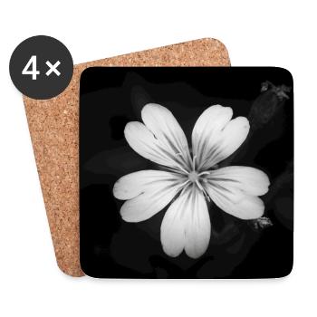 Hornwort des champs de fleurs blanches, affiche de hornwort des champs - Dessous de verre (lot de 4) - blanc - Devant