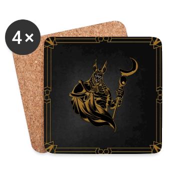 L’ancienne Anubis d’Égypte - Dessous de verre (lot de 4) - blanc - Devant