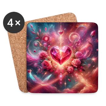 Love Manifestation Magic - Untersetzer (4er-Set) - Weiß - Vorne