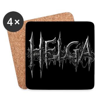Heavy Metal Helga - Untersetzer (4er-Set) - Weiß - Vorne