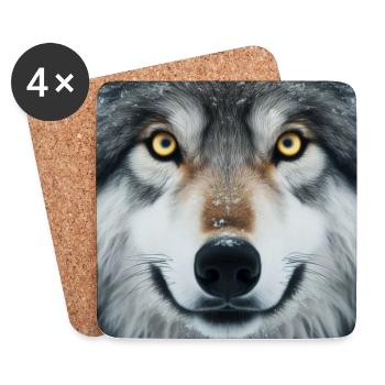 The Wolf's Gaze - Coasters (set of 4) - white - Front