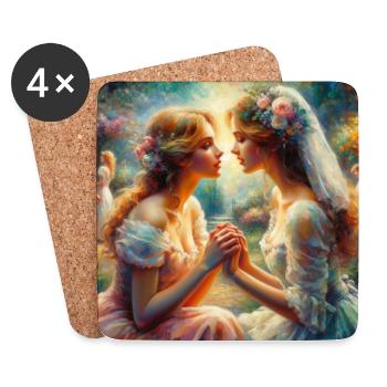 L’amour entre femmes - Dessous de verre (lot de 4) - blanc - Devant