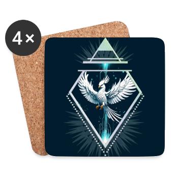 Wonderful white fantasy phoenix. - Coasters (set of 4) - white - Front
