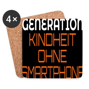 GENERATION KINDHEIT OHNE SMARTPHONE - Untersetzer (4er-Set) - Weiß - Vorne