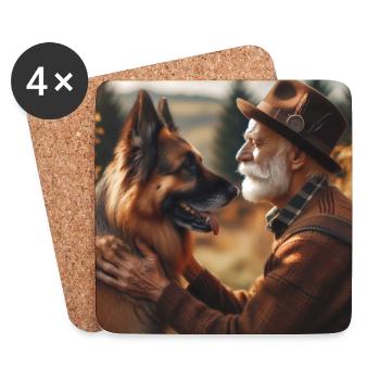 German Shepherd Art - Coasters (set of 4) - white - Front