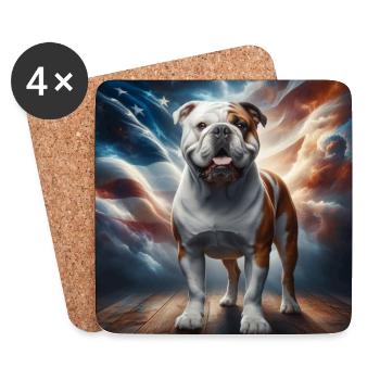 Bouledogue - Dessous de verre (lot de 4) - blanc - Devant