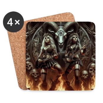 Satan s’abandonne au heavy metal - Dessous de verre (lot de 4) - blanc - Devant