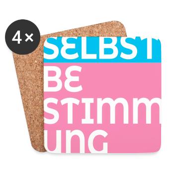 TRANS SELBSTBESTIMMUNG - Untersetzer (4er-Set) - Weiß - Vorne