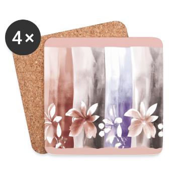Motifs floraux créatifs/Marron/Bleu/Noir2023/2024 - Dessous de verre (lot de 4) - blanc - Devant