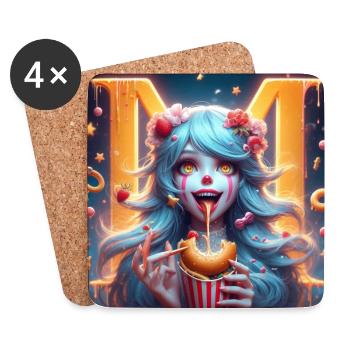 Clown Sweet Tooth 3D - Dessous de verre (lot de 4) - blanc - Devant