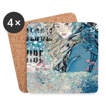 BLOSSOM VIBE - Coasters (set of 4) - white - Front
