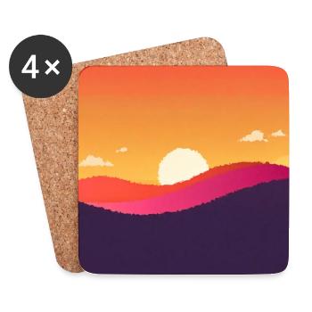 Sonnenunter-Sonnenaufgang - Untersetzer (4er-Set) - Weiß - Vorne