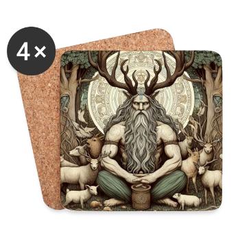 Cernunnos Celtic god - Coasters (set of 4) - white - Front