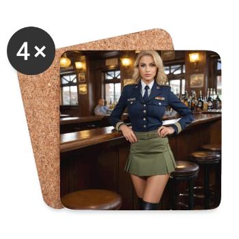 Military Women Have Fun Too - Coasters (set of 4) - white - Front
