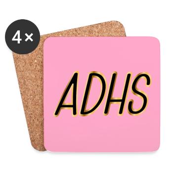 ADHS Psychologie - Untersetzer (4er-Set) - Weiß - Vorne
