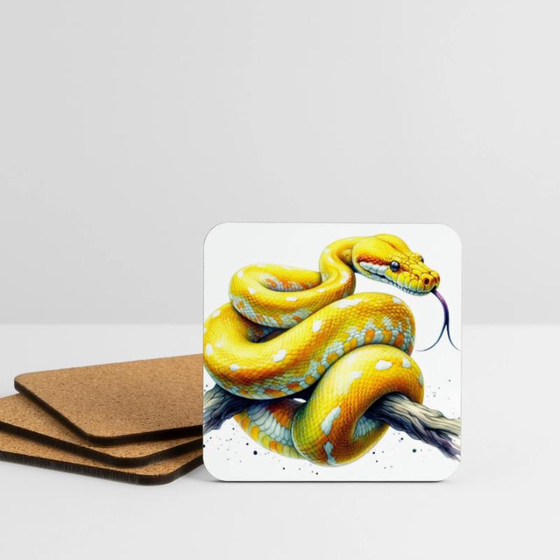 Python jaune Dessous de verre (lot de 4)