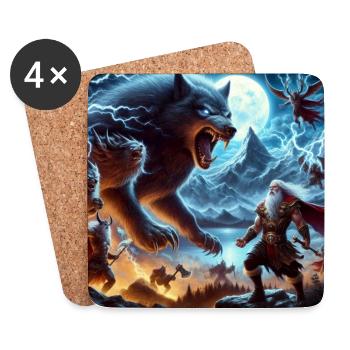 Fenrir - Coasters (set of 4) - white - Front