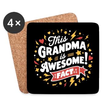 Oma ist die Beste großartige Oma - Untersetzer (4er-Set) - Weiß - Vorne