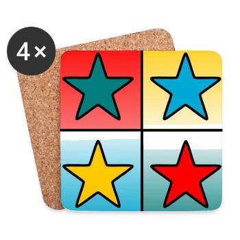 STAR. STARS. FEAST. ANNIVERSARY. CHRISTMAS - Coasters (set of 4) - white - Front