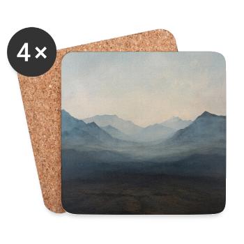 Poster Canvas Mountain 19 - Coasters (set of 4) - white - Front