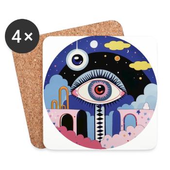 Psychedelic Eye - Coasters (set of 4) - white - Front
