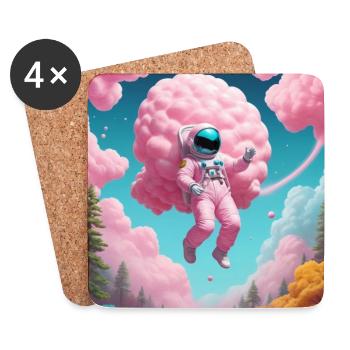Astronaute - Dessous de verre (lot de 4) - blanc - Devant