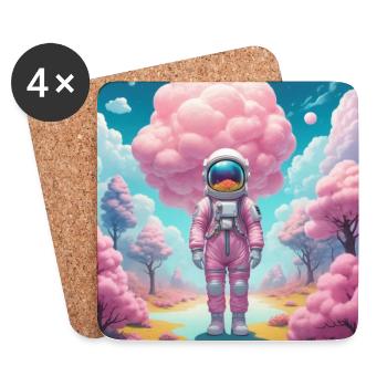Astronaute - Dessous de verre (lot de 4) - blanc - Devant