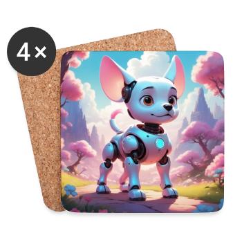 Robodog - Dessous de verre (lot de 4) - blanc - Devant