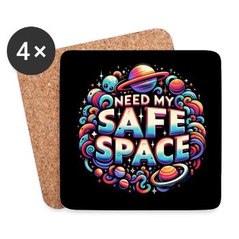 I need my safe space, free space - Coasters (set of 4) - white - Front