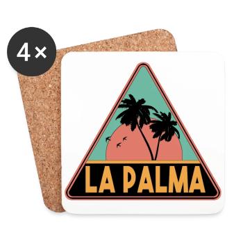 Dreieck Palmen La Palma - Untersetzer (4er-Set) - Weiß - Vorne
