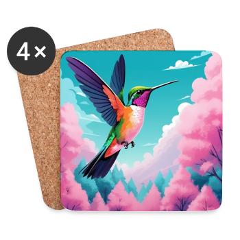 Kolibri - Untersetzer (4er-Set) - Weiß - Vorne